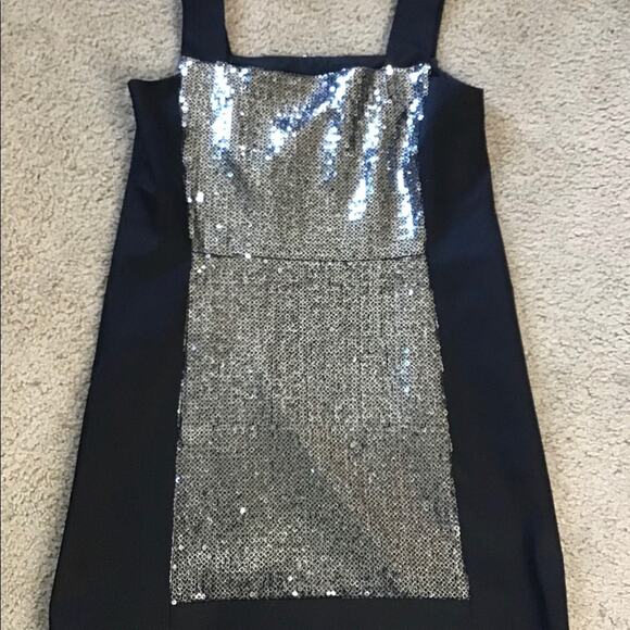Nanette LEPORE Black SILVER SEQUINS  Dressy Sz 8 - Picture 7 of 9